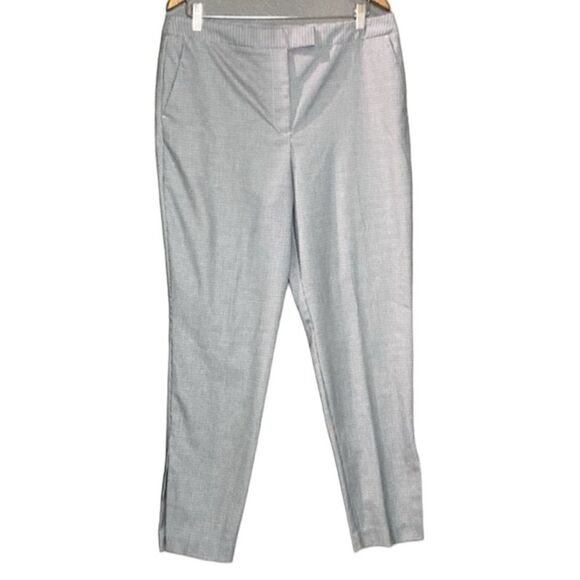 Worthington Houndstooth Pants grey black White Side Slit Hems - Picture 1 of 11